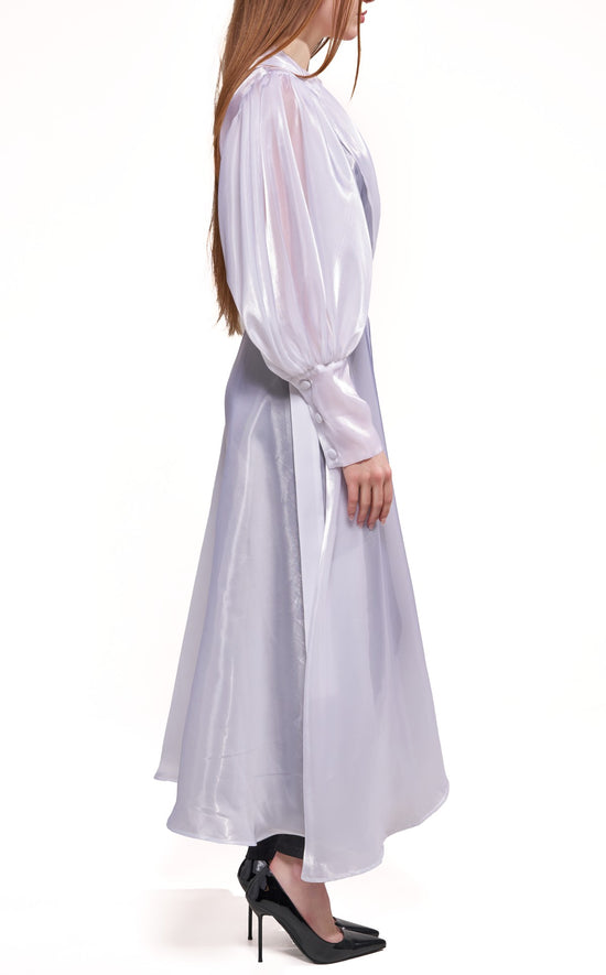 CASSARA-WHITE SHEER TRENCH JACKET