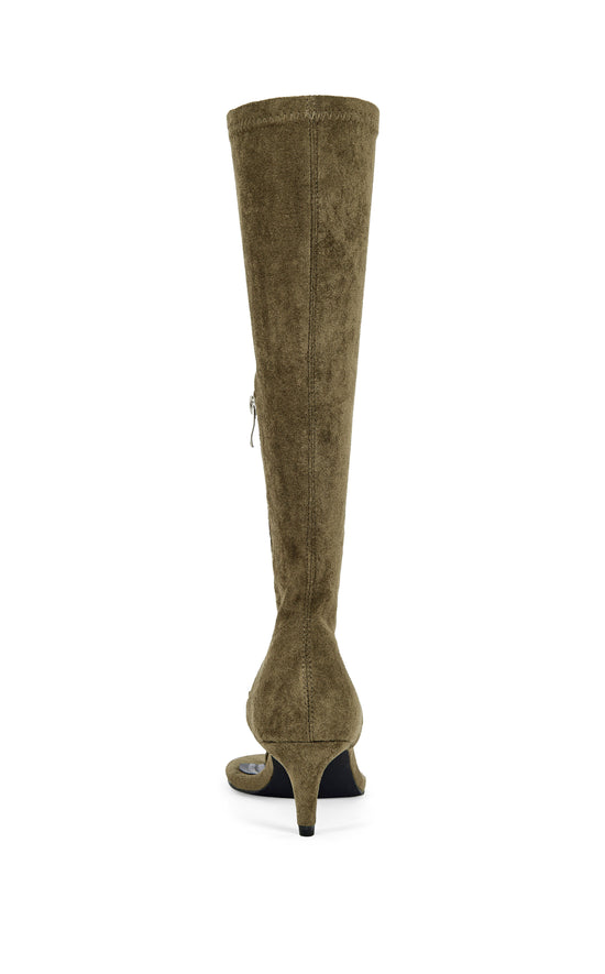 CECILE-OLIVE STILETTO SANDAL BOOT | AZALEA WANG