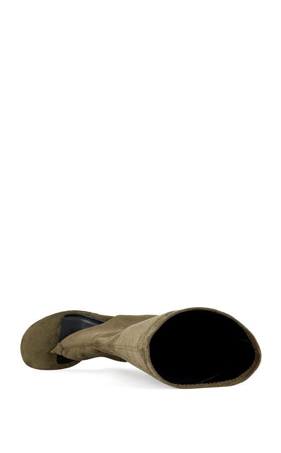 CECILE-OLIVE STILETTO SANDAL BOOT