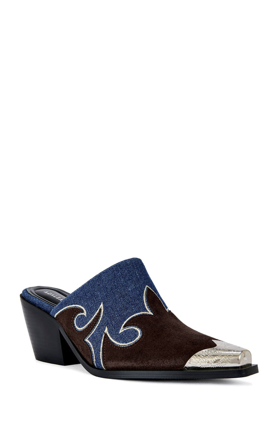 CECILY-DENIM WESTERN MULE