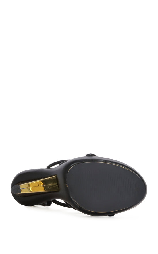 CELINEA-BLACK ANGULAR PLATFORM SANDAL