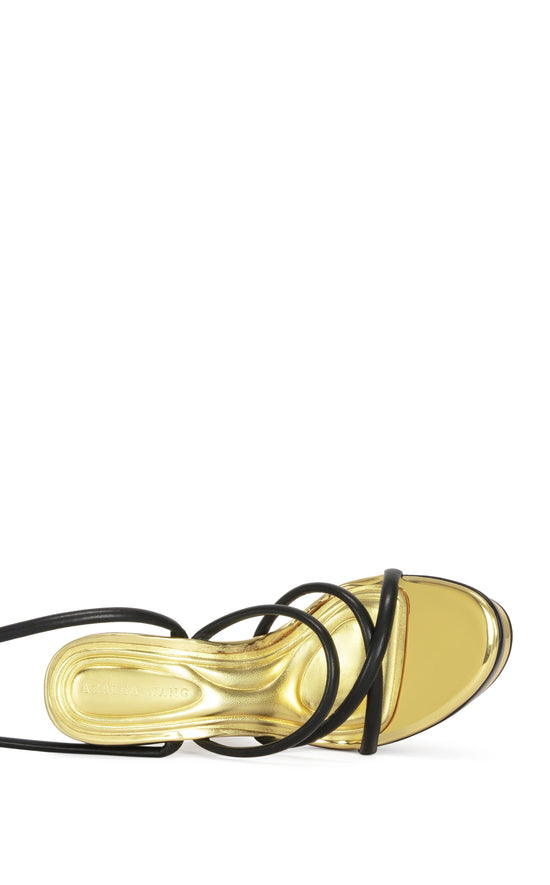 CELINEA-BLACK ANGULAR PLATFORM SANDAL