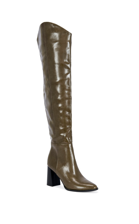 CEZANNE-DKOLIVE OVER THE KNEE BLOCK BOOT