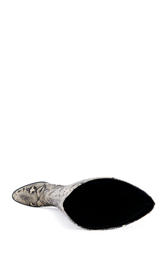 CEZANNE-SNAKE THIGH HIGH BLOCK BOOT