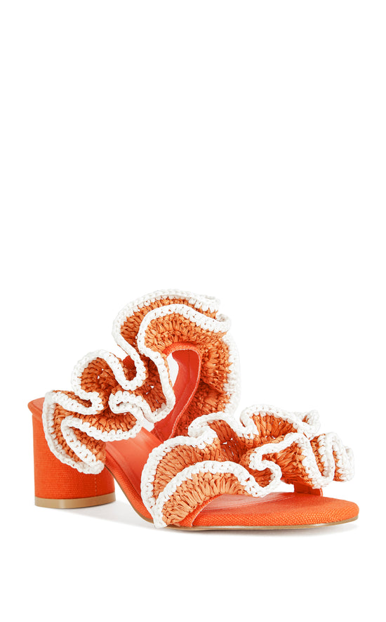CHAHNA-ORANGE BLOCK SANDAL