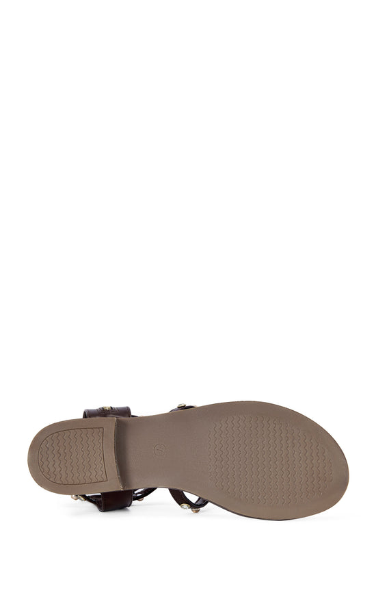 CHALICE-CHOCOLATE GLADIATOR FLAT SANDAL