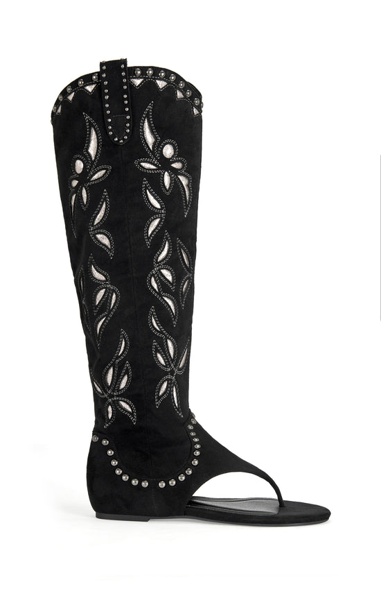 CHANDANA-BLACK WESTERN SANDAL BOOT