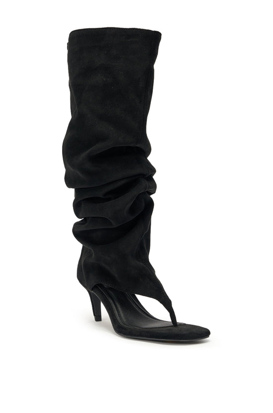 CHANDI-BLACK STILETTO SANDAL BOOT