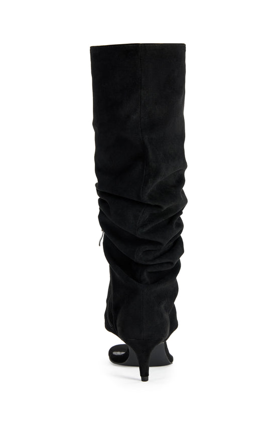 CHANDI-BLACK SLOUCHY STILETTO SANDAL BOOT