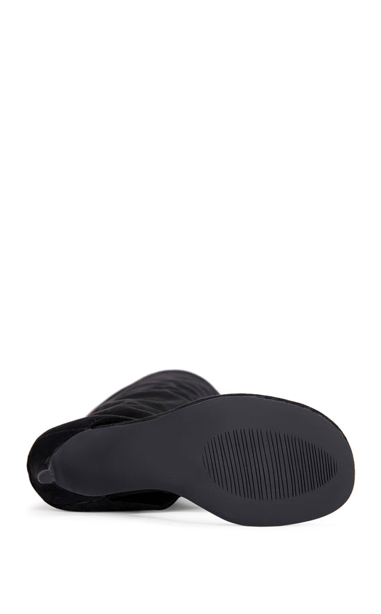 CHANDI-BLACK SLOUCHY STILETTO SANDAL BOOT