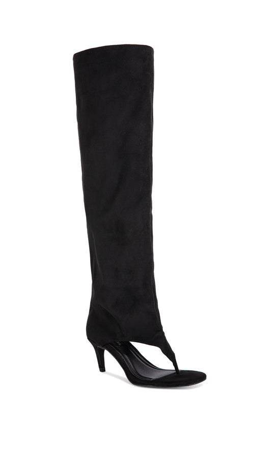 CHANDI-BLACK STILETTO SANDAL BOOT