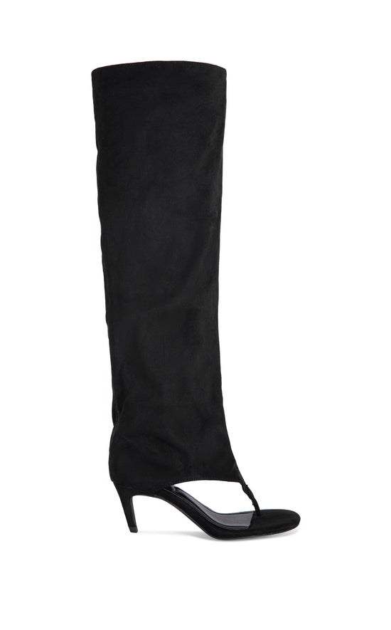 CHANDI-BLACK STILETTO SANDAL BOOT