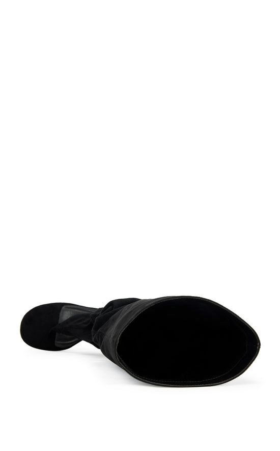 CHANDI-BLACK SLOUCHY STILETTO SANDAL BOOT