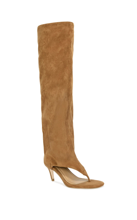 CHANDI-TAN STILETTO SANDAL BOOT