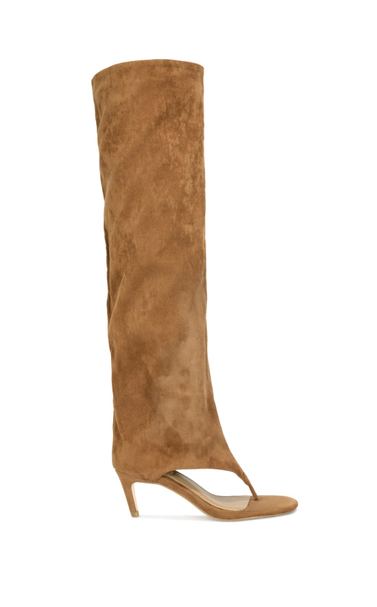 CHANDI-TAN STILETTO SANDAL BOOT