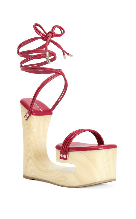 CIPRIANO-RED WEDGE SANDAL