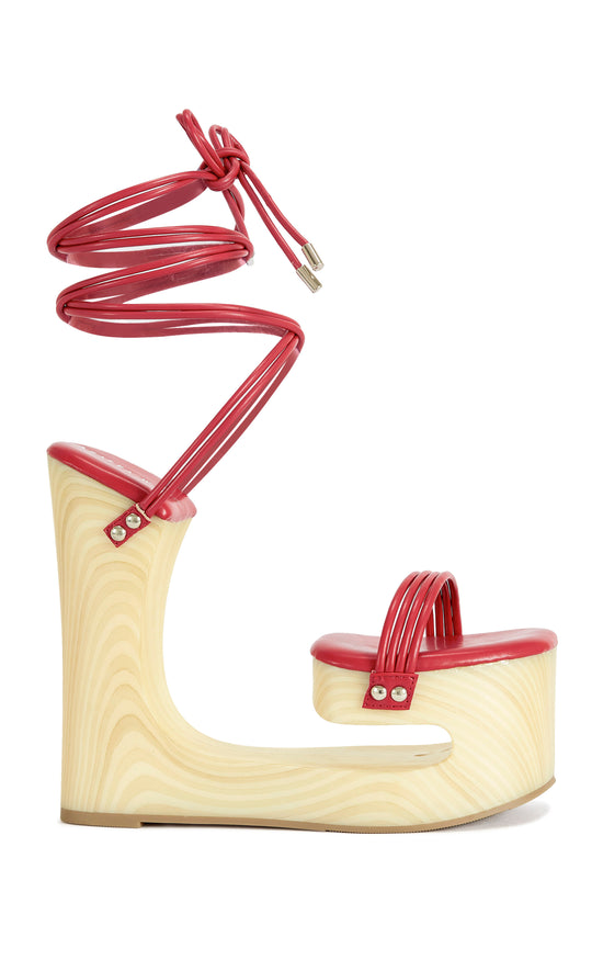 CIPRIANO-RED WEDGE SANDAL