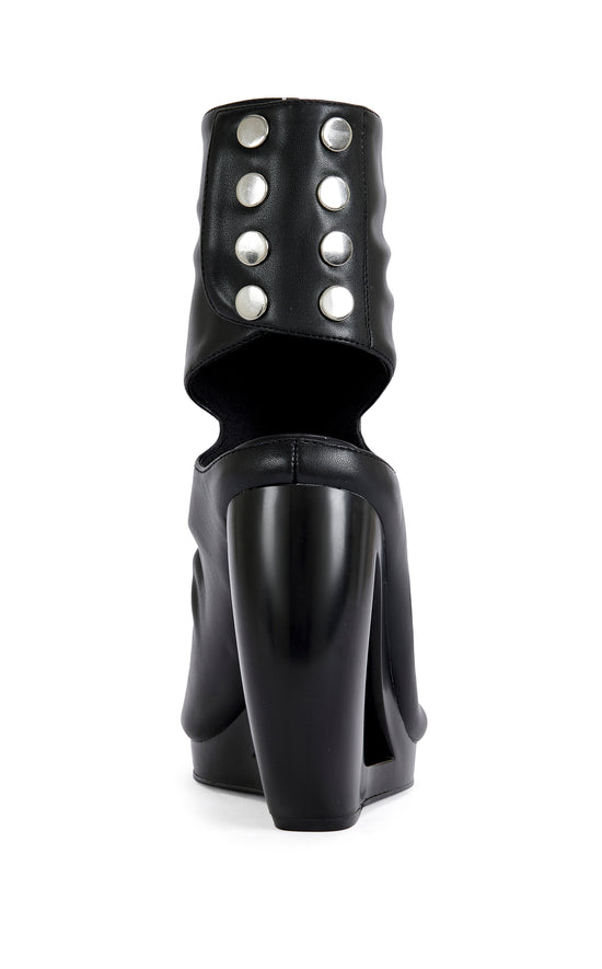 CIRCOS-BLACK WEDGE SANDAL BOOTIE