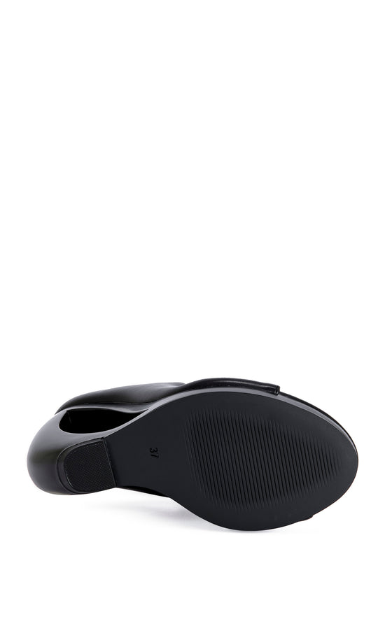 CIRCOS-BLACK WEDGE SANDAL BOOTIE