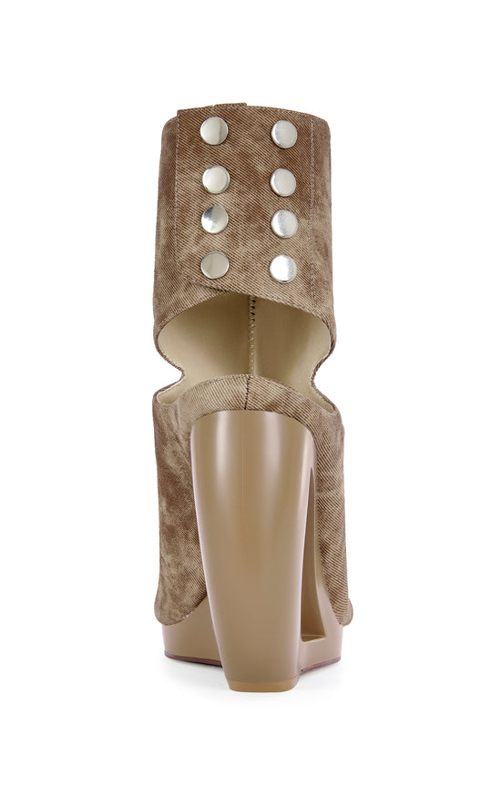 CIRCOS-BROWN WEDGE SANDAL BOOTIE