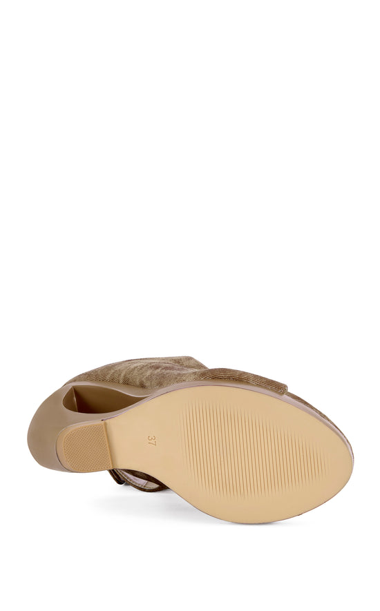 CIRCOS-BROWN WEDGE SANDAL BOOTIE