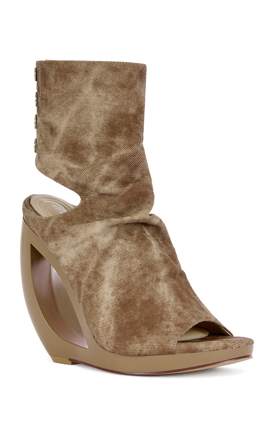 CIRCOS-BROWN WEDGE SANDAL BOOTIE