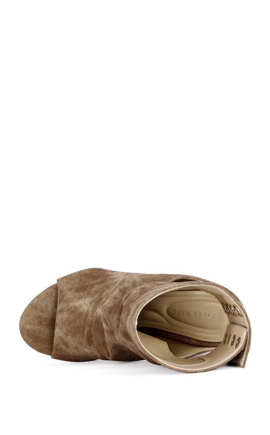 CIRCOS-BROWN WEDGE SANDAL BOOTIE