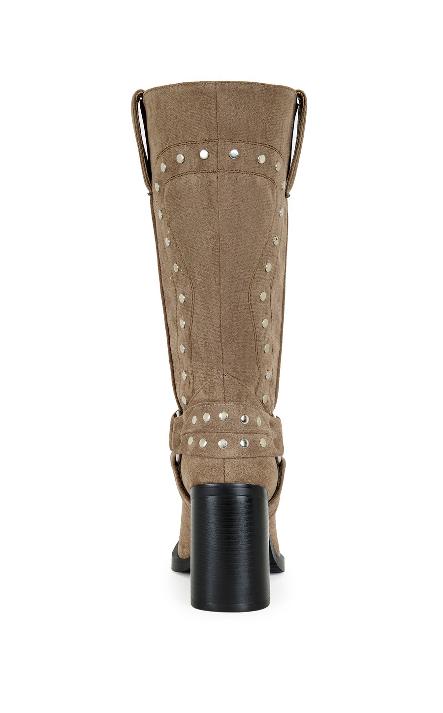 CIRILLA-BROWN CHUNKY HEELED MOTO BOOT