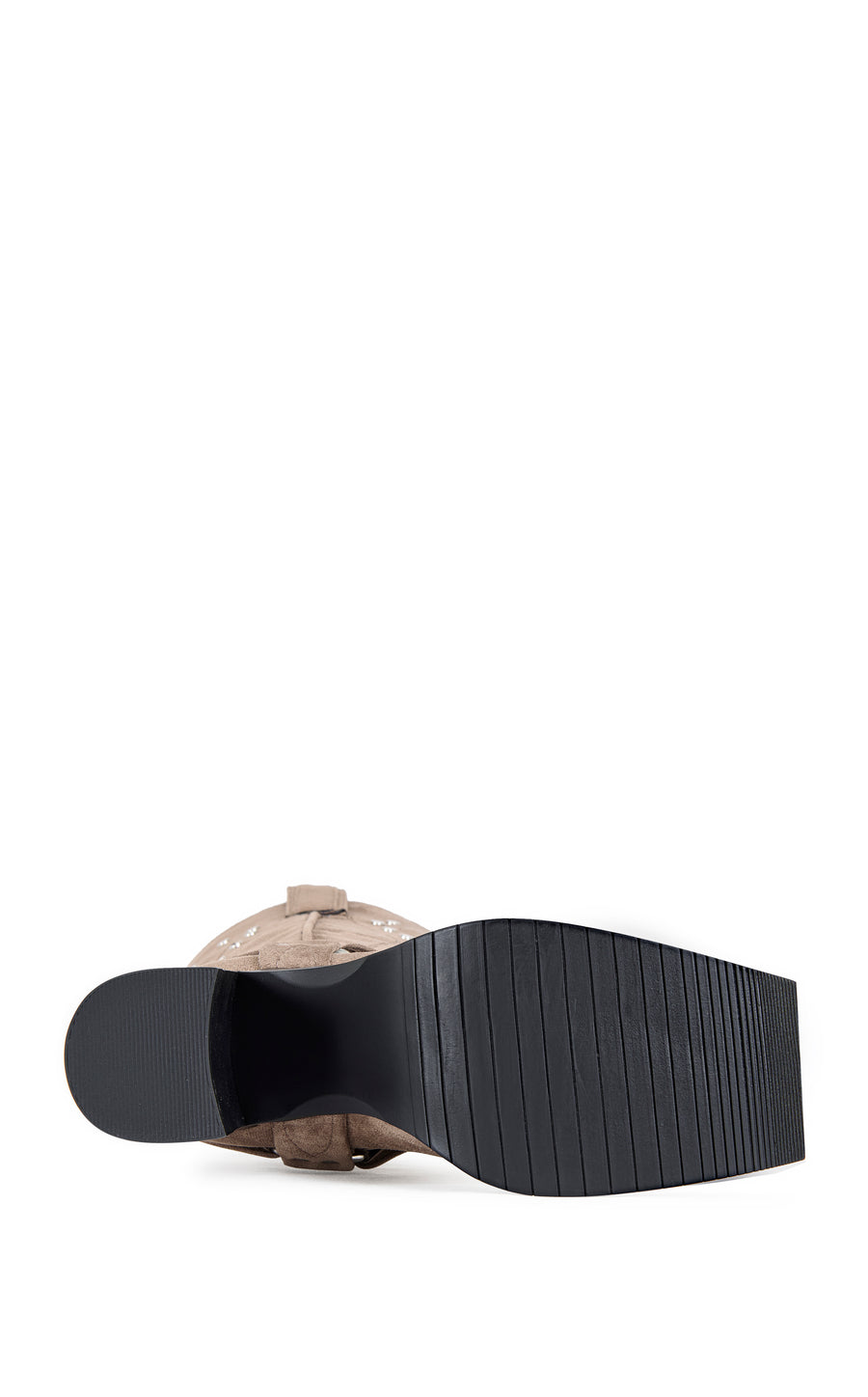 CIRILLA-BROWN CHUNKY HEELED MOTO BOOT