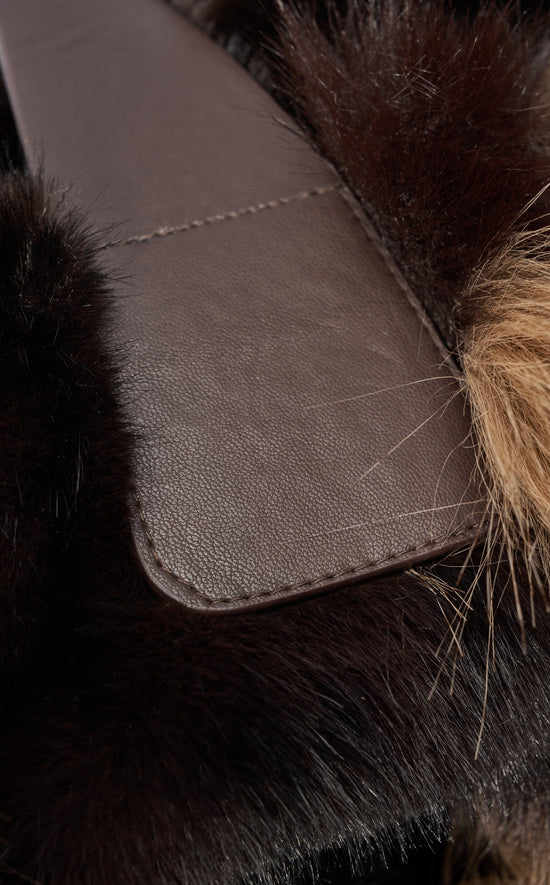CONFIDANTE-CHOCMULTI FAUX FUR HANDBAG