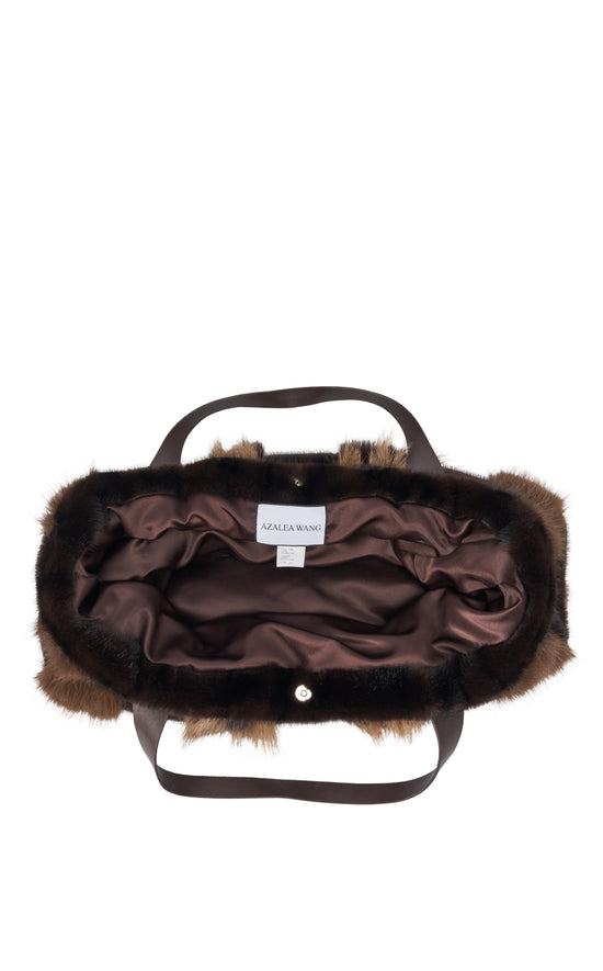 CONFIDANTE-CHOCMULTI FAUX FUR HANDBAG
