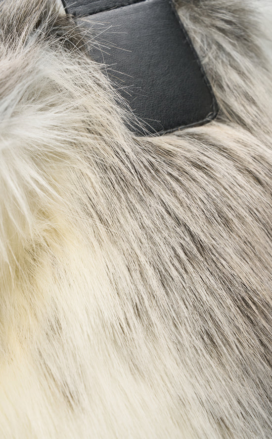 CONFIDANTE-CREAM FAUX FUR HANDBAG