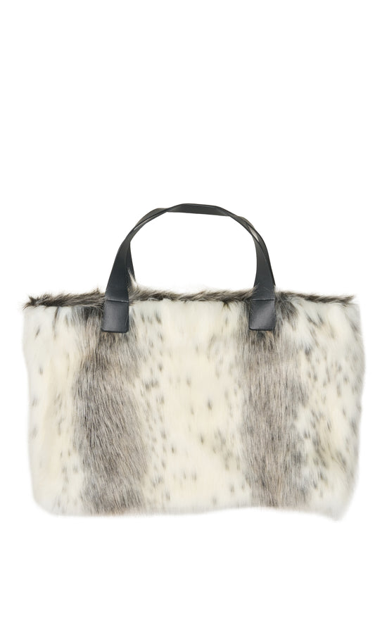 CONFIDANTE-CREAM FAUX FUR HANDBAG