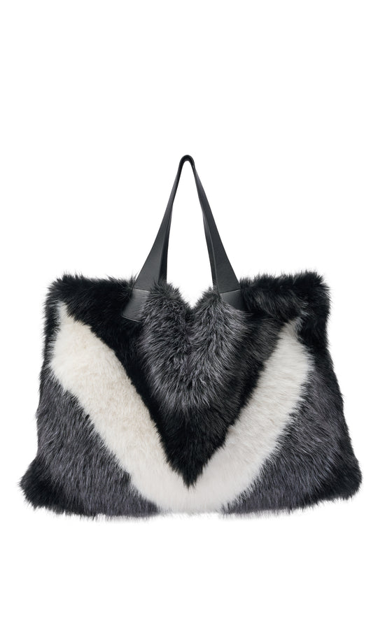 CONFIDANTE-GRAYMULTI FAUX FUR HANDBAG
