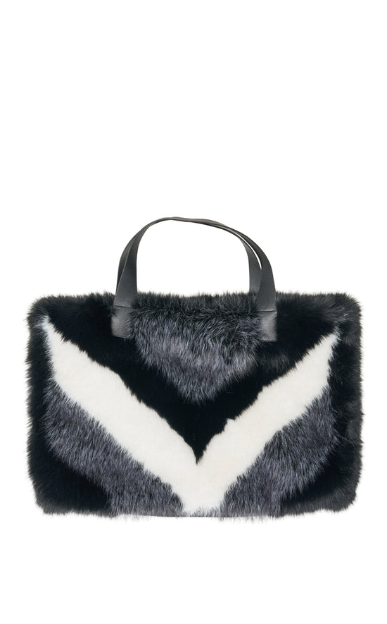 CONFIDANTE-GRAYMULTI FAUX FUR HANDBAG