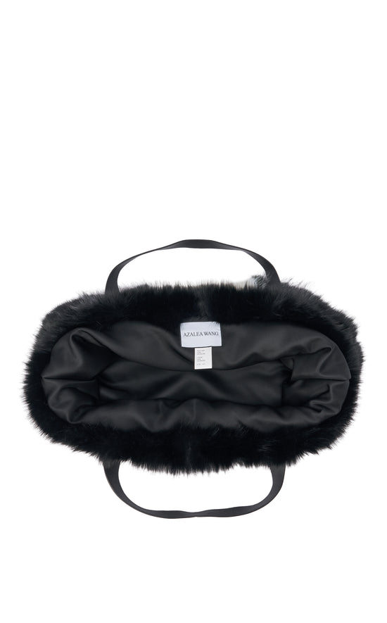 CONFIDANTE-GRAYMULTI FAUX FUR HANDBAG