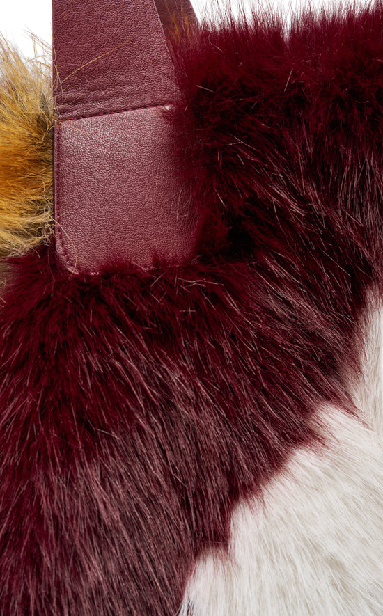 CONFIDANTE-REDMULTI FAUX FUR HANDBAG