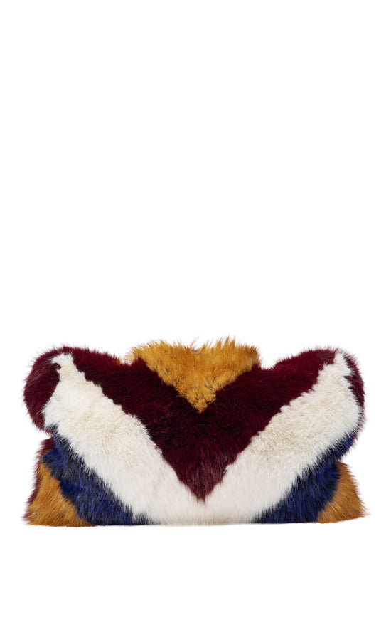CONFIDANTE-REDMULTI FAUX FUR HANDBAG