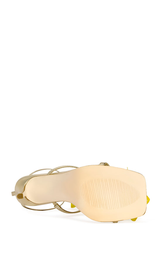 CRESCENDO-GOLD STILETTO SANDAL