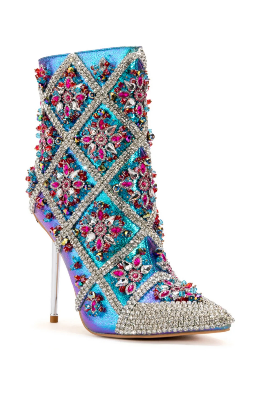 CRISP-MULTI JEWELED STILETTO BOOTIE