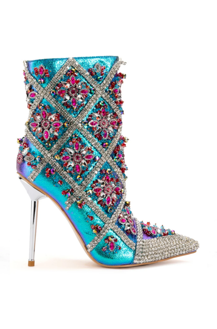 CRISP-MULTI JEWELED STILETTO BOOTIE