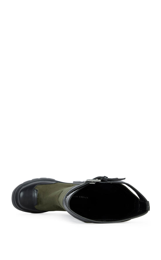 DALILA-OLIVE CHUNKY MOTO BOOT