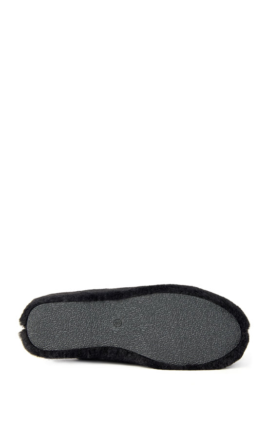 DARWINFUR-BLACK FAUX FUR FLATFORM CLOG