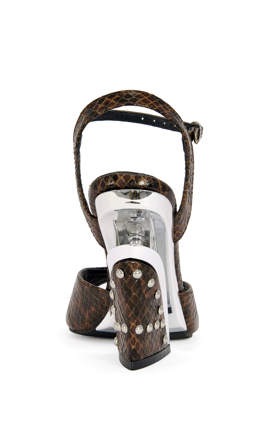 DELLA-BROWNSNAKE BLOCK SANDAL