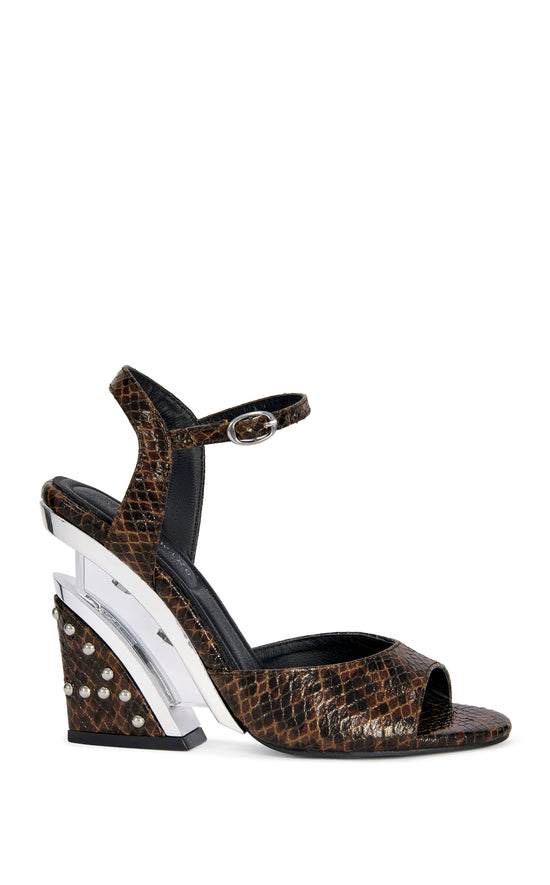 DELLA-BROWNSNAKE BLOCK SANDAL