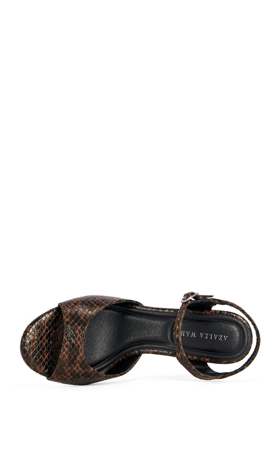 DELLA-BROWNSNAKE BLOCK SANDAL