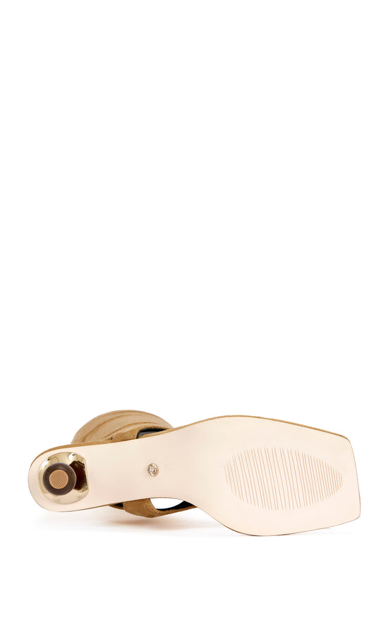DOTTIE-TAN STILETTO SANDAL BOOT