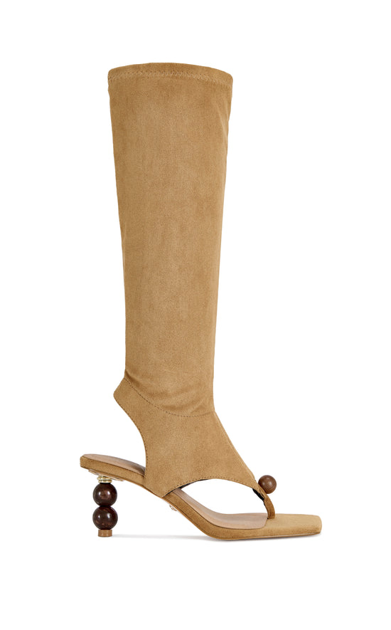 DOTTIE-TAN STILETTO SANDAL BOOT