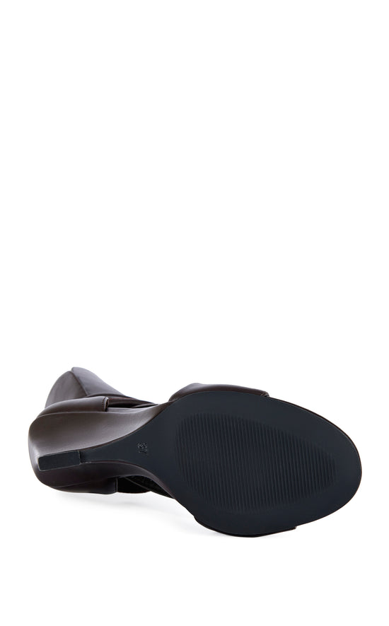 DOUMA-CHOCOLATE WRAP-AROUND WEDGE SANDAL BOOTIE