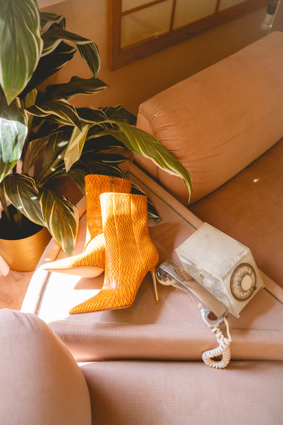CALEAN-ORANGE STILETTO BOOTIE